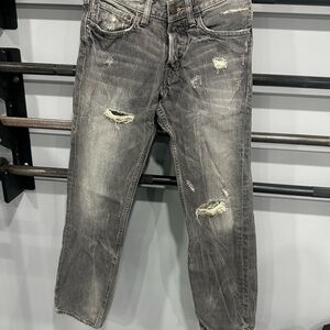 Hollister Men's Distressed Black Jeans